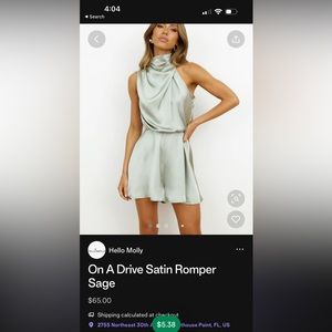 Satin sage romper